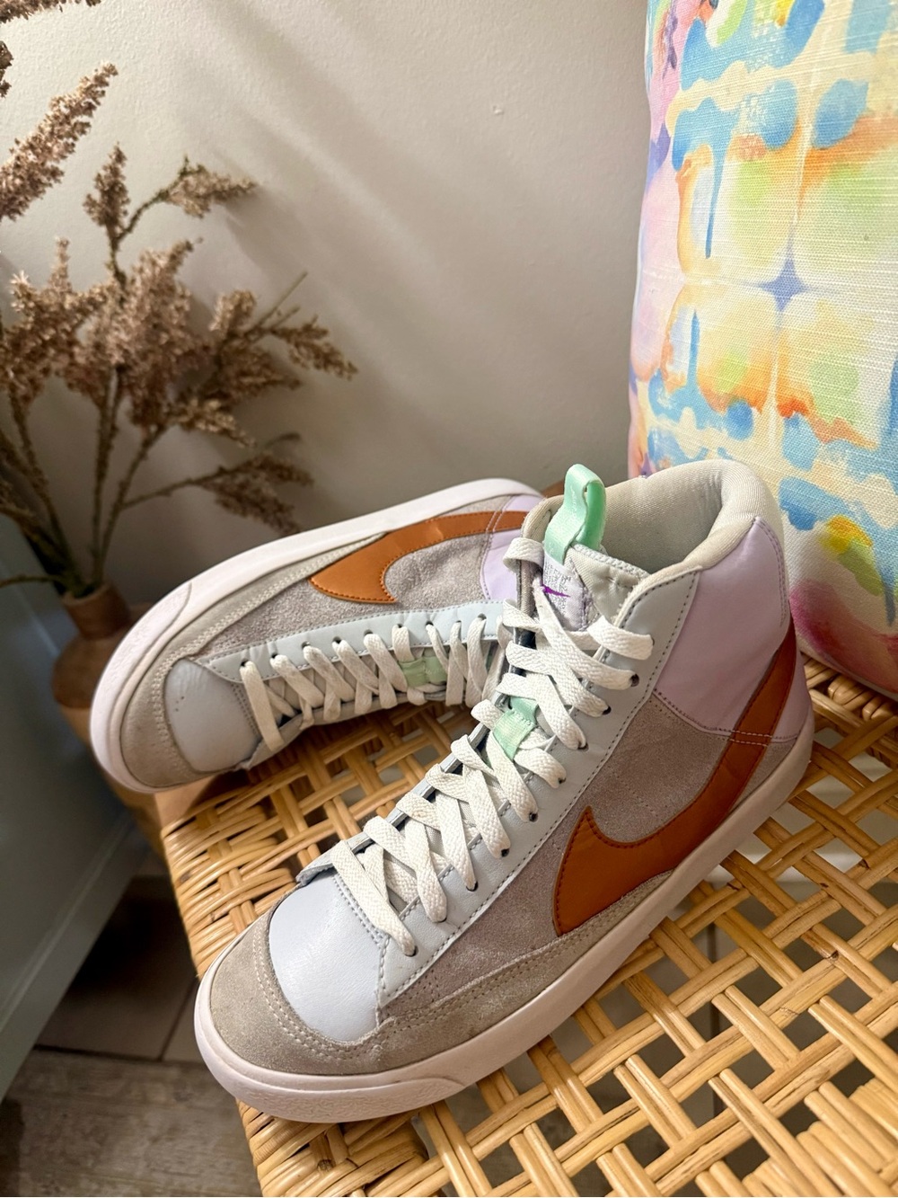 Women’s High-Top Sneakers with Cognac Swoosh - Brand: